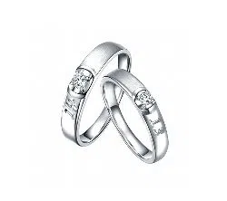 Silver Plated China couple Ring(2pcs)-12