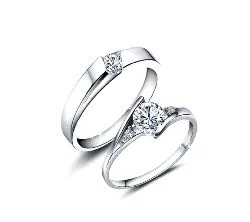  Silver Plated China couple Ring(2pcs)-11