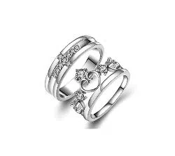 Silver Plated China couple Ring(2pcs)-10