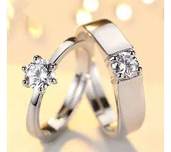 Silver Plated China couple Ring(2pcs)-09