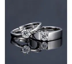 Silver Plated China Couple Ring (2pcs)-07