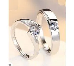 Silver Plated China Couple Ring (2pcs)-04