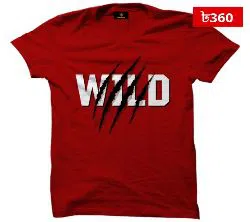 Wild Half Sleeve T Shirt For Men - Red 
