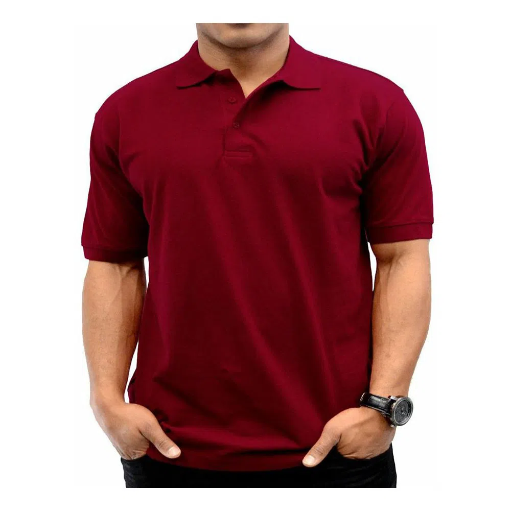 Maroon Cotton Polo t-Shirt For Men