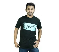 Heart Half sleeve Cotton T-shirt For Men