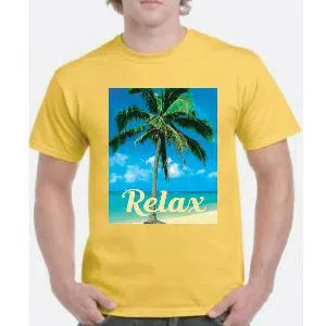 Cotton Short Sleeve T-Shirt for Men (Relax) - Yellow