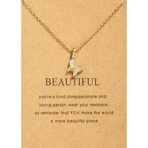 Gold Plated Pendant Necklace With Special Message