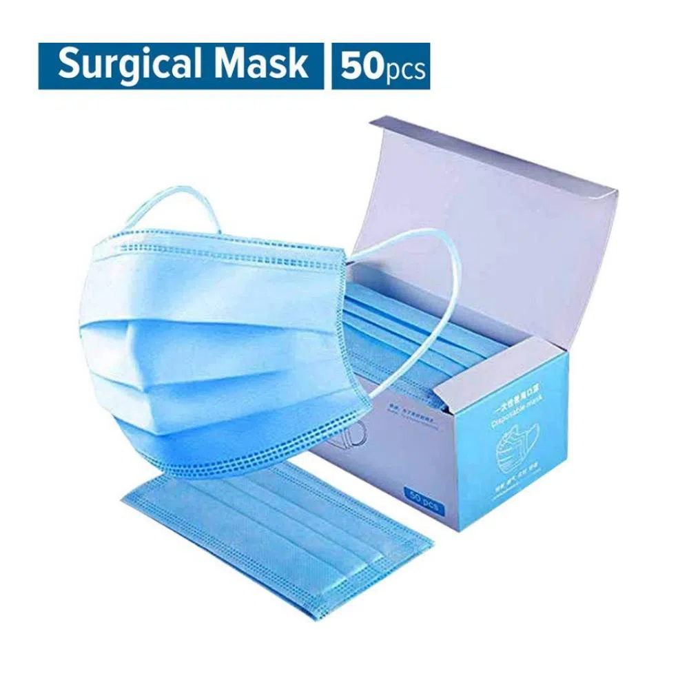 Surgical Face Mask 50 PCS (Nose Bar Adaptable)