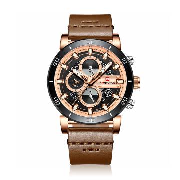 naviforce-nf9131-pu-leather-chronograph-watch-for-men-dark-brown