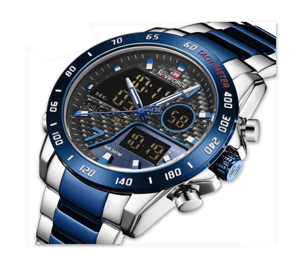 NAVIFORCE Watch For Men- Silver and Blue Color