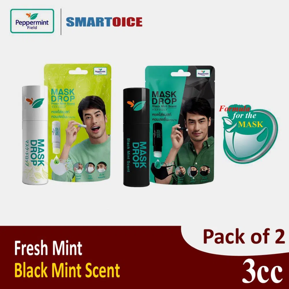 Peppermint Field Mask Drop Fresh & Black Mint Scent- 2 Pcs Thailand