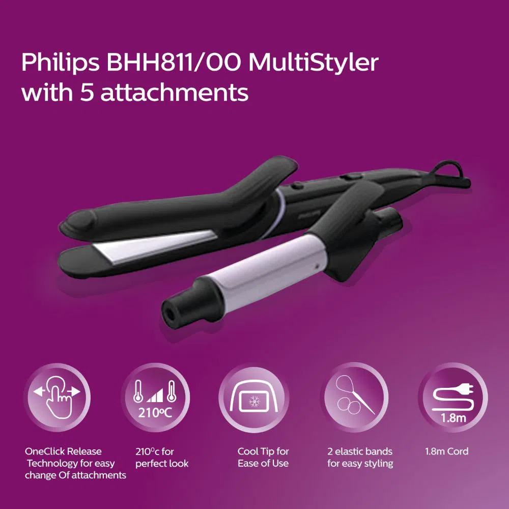 Philips BHH811/00 Essential 5-in-1 Best Hair Straightener & Curler