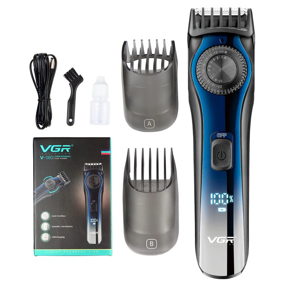 VGR V-080 Cordless Professional Hair Trimmer Runtime: 120 min Trimmer for Men (Blue, Black)