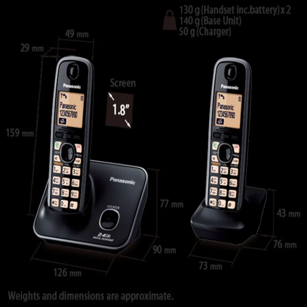 Panasonic KX-TG3712 Cordless Phone with 2 Handsets