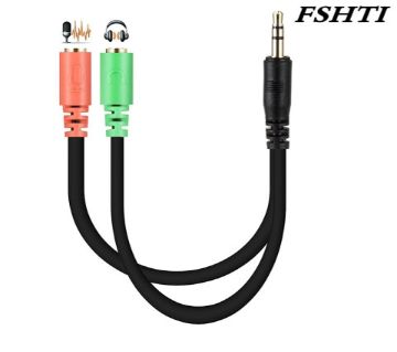 New 3.5mm Stereo Headphone Microphone Audio Y Splitter Cable Adapter Plug Jack Cord