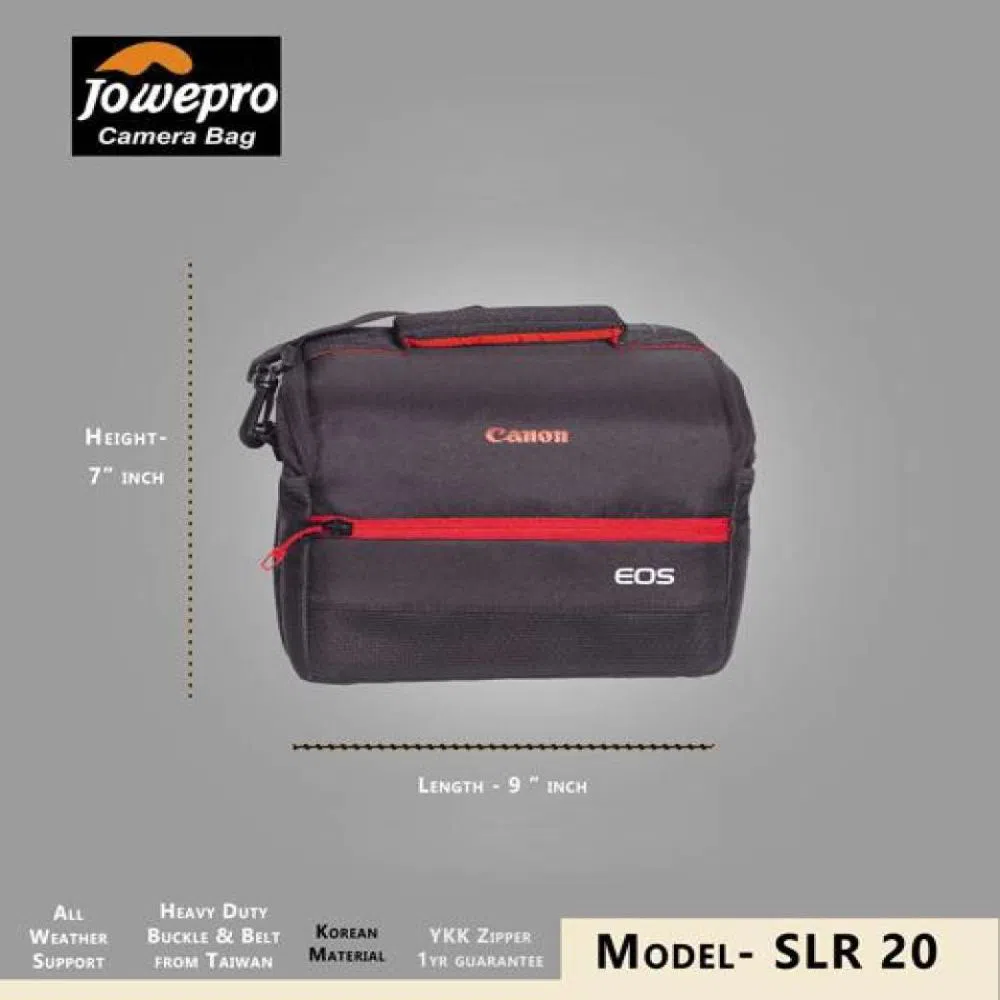 Canon SLR - 20 - DSLR Camera Bag - Black and Red
