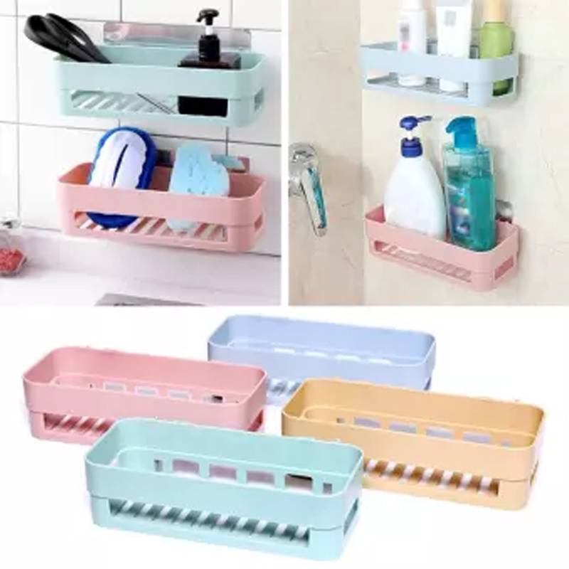 Plastic Bathroom Shelves Storage Shelf Organization Rack Basket ...