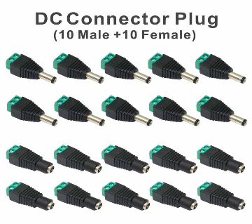 DC Power Balun Connector Adapter Plug Male Female Jack Socket 5 pair