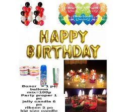 Happy birthday Baner balloon party proper candle full package
