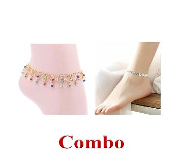 Anklet Bracelet for Women Multicolour+anklet ring (Payel) for women