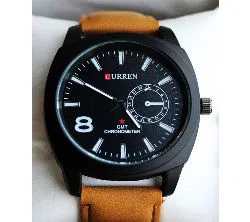 CURREN Analog Wrist Replica Watch - Black & Brown