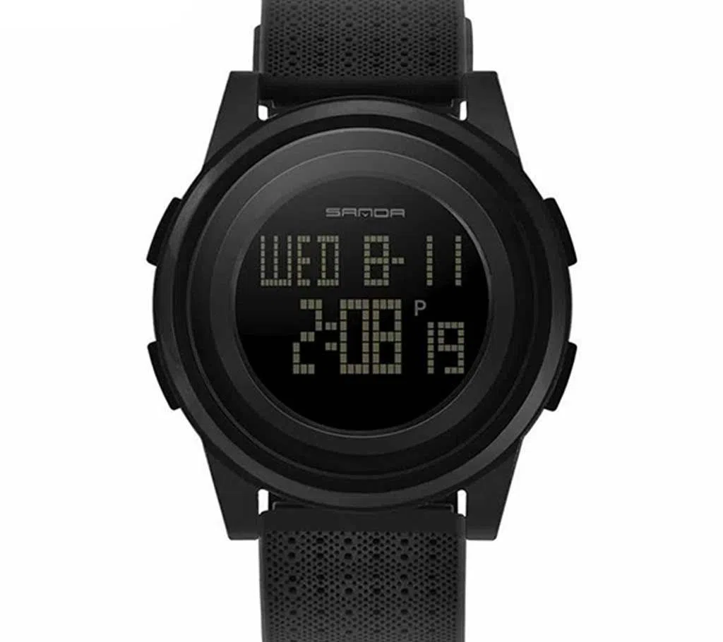 SANDA 337 Ultra-thin 9mm Sport Watch Men  LED Digital Wrist  Watch for Male