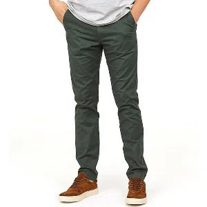 Olive Chinos In Stretch Twill Gabardine Pant For Men