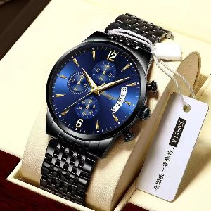 POEDAGAR Men Watch Fashion Luxury Stainless Stain Business Quartz Watches Waterproof Luminous Week Date Mens Wristwatch