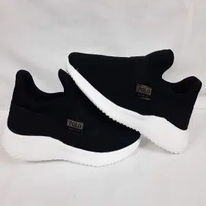 Black color stylist sneakers shoes for men