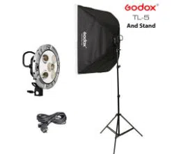 Godox TL-5 5in1 Bulb Head Multi-Holder Tricolor+Light Stand+Softbox 60x60cm Camera Photography Lighting