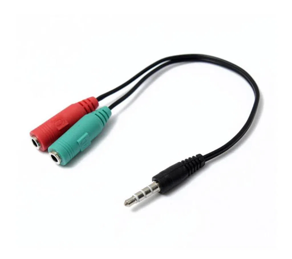New 3.5mm Stereo Headphone Microphone Audio Y Splitter Cable Adapter Plug Jack Cord
