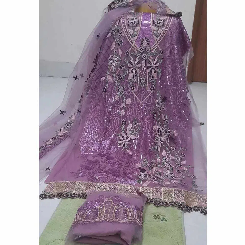 Unstitched Silk salwar kameez for women-maroon 