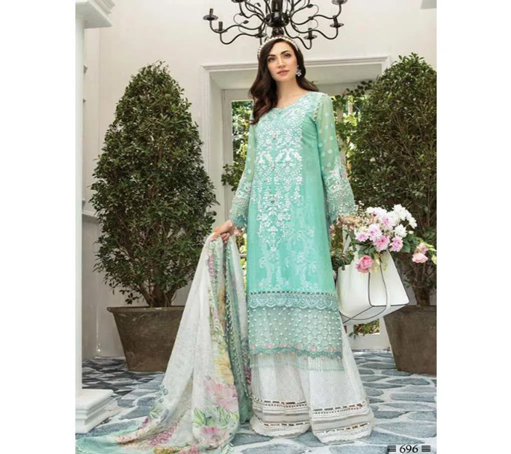 Unstitched Silk salwar kameez for women -Pest 