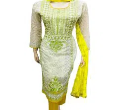 Readymade pure cotton stylish Embroidery Readymade Three Piece for women