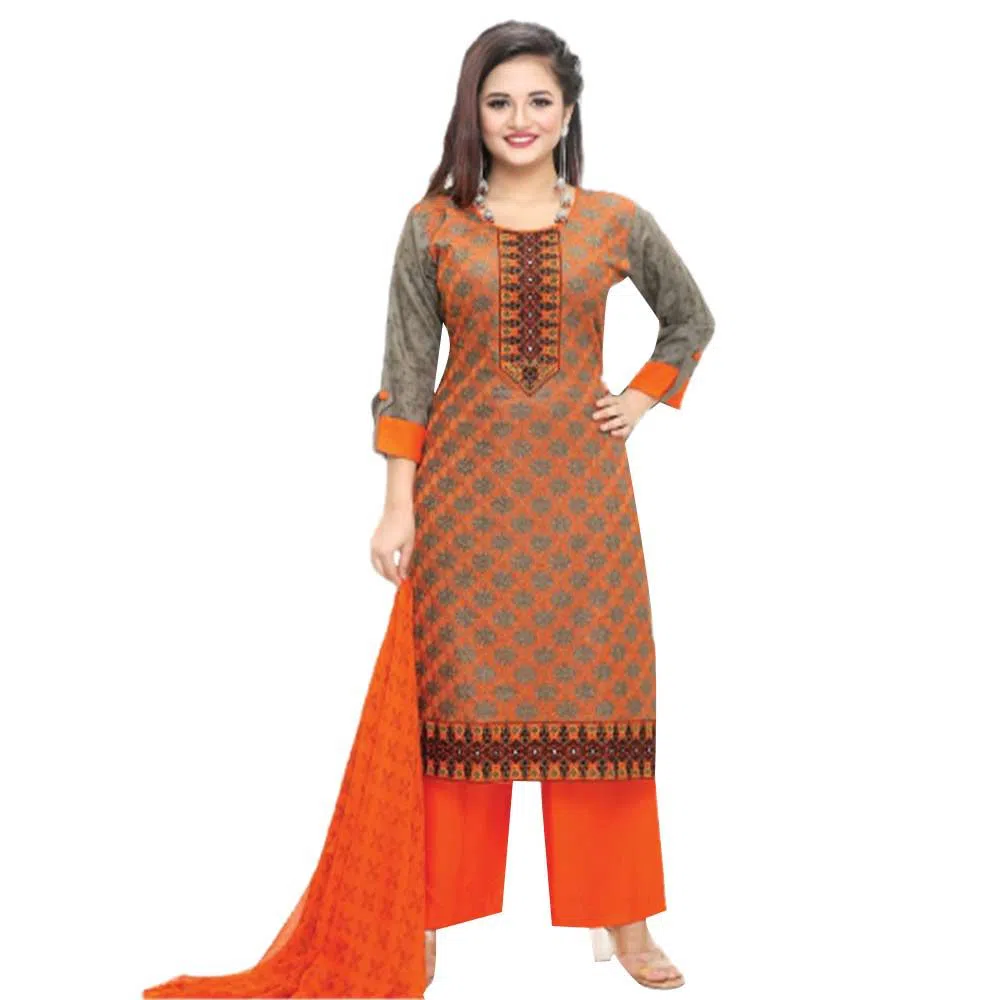 Linen Fabrics Allover Work Salwar Kameez for Women