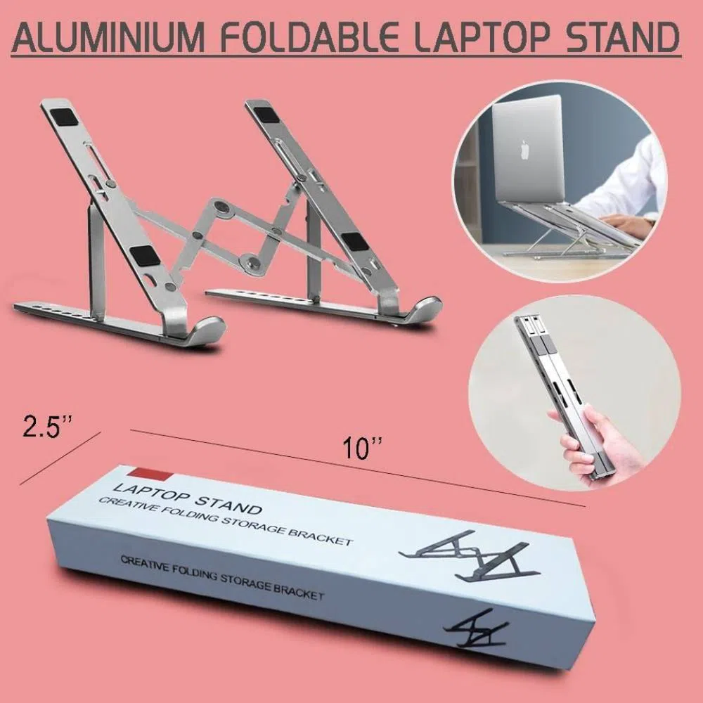 Aluminum Alloy Adjustable Portable Folding Notebook Stand Foldable Laptop Stand