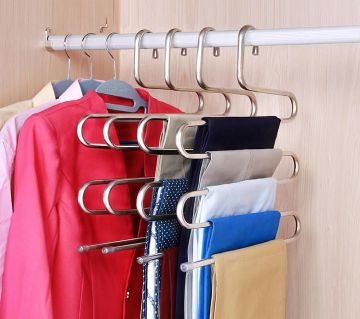 Pants Towel Scarf Hangers Space Saver Storage 5 Layer Metal cloth rack