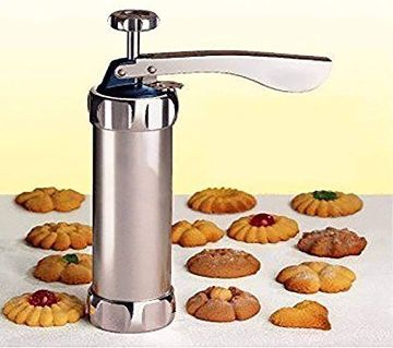 Stainless Steel Biscuit Maker Press Machine-Cookies Press Cutter Baking Tools - Cake Decorating Tools with 10 Cookie Molds and 4 Nozzles