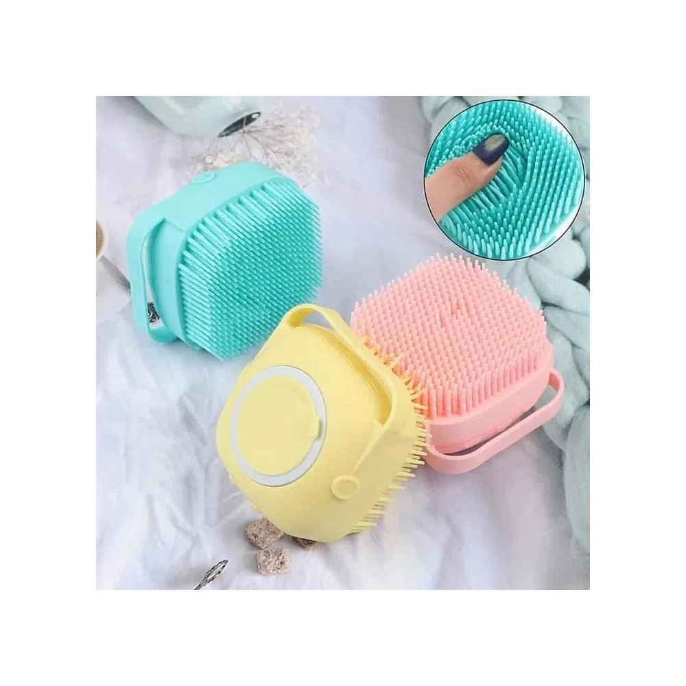 Bath Brush Silicone Scrubber Dispenser Multifunction Bathroom For Babies Body Cleaning Home