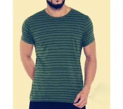 Mens Half Sleeve Cotton T-shirt -Green 