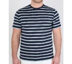 Half Sleeve Stripe Cotton T Shirt 