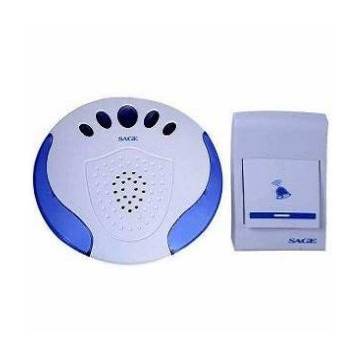 Sage Portable Wireless Door Calling Bell With Remote Control - White and Blue