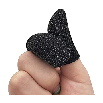 Nylon Finger Socks for Mobile Game - Black - 5 Pair