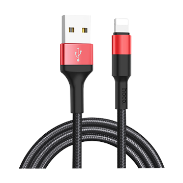 Hoco X26 Lightning USB Data Cable - Black and Red
