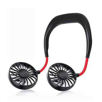 Wearable Neckband Rechargeable Mini Fan - Black