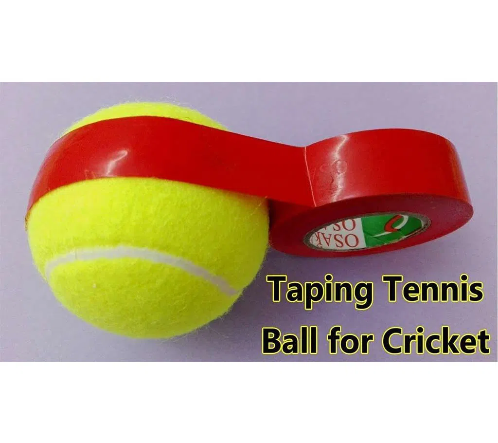 Cricket Tennis Ball With Tape-3 Pcs - Multi-Color