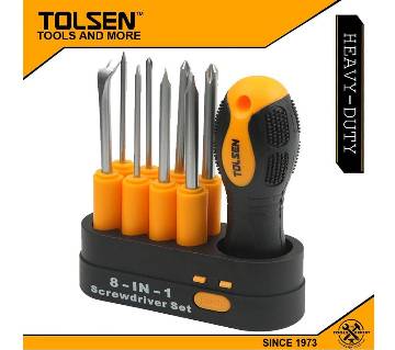 8 In 1 Screwdriver Set And Tools - Yellow And Black