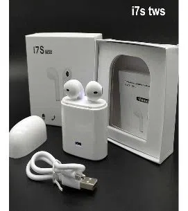 HBQ I7S Double Dual Mini Wireless 4.1 Bluetooth Earphone With Power Case - White 
