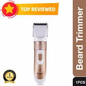 KM-9020 Rechargeable Hair Clipper & Trimmer - White & Gold