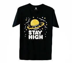 Stay High Black Half Sleeve T-shirt